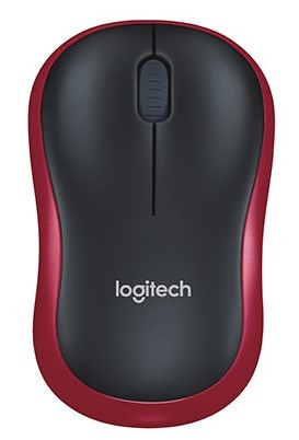 עכבר אלחוטי Logitech M185 Wireless Mouse Black-Red לוגיטק