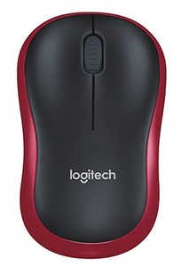 עכבר אלחוטי Logitech M185 Wireless Mouse Black-Red לוגיטק