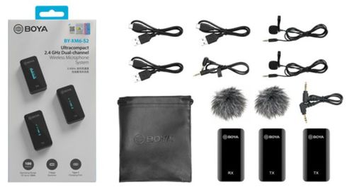 זוג מיקרופונים אלחוטיים Boya BY-XM6-K2