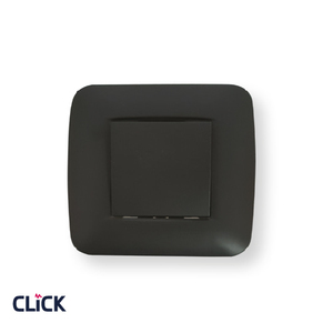 מתג יחיד רחב CLICK לקופסא עגולה (55) 230/16A שחור מט א. פתיה