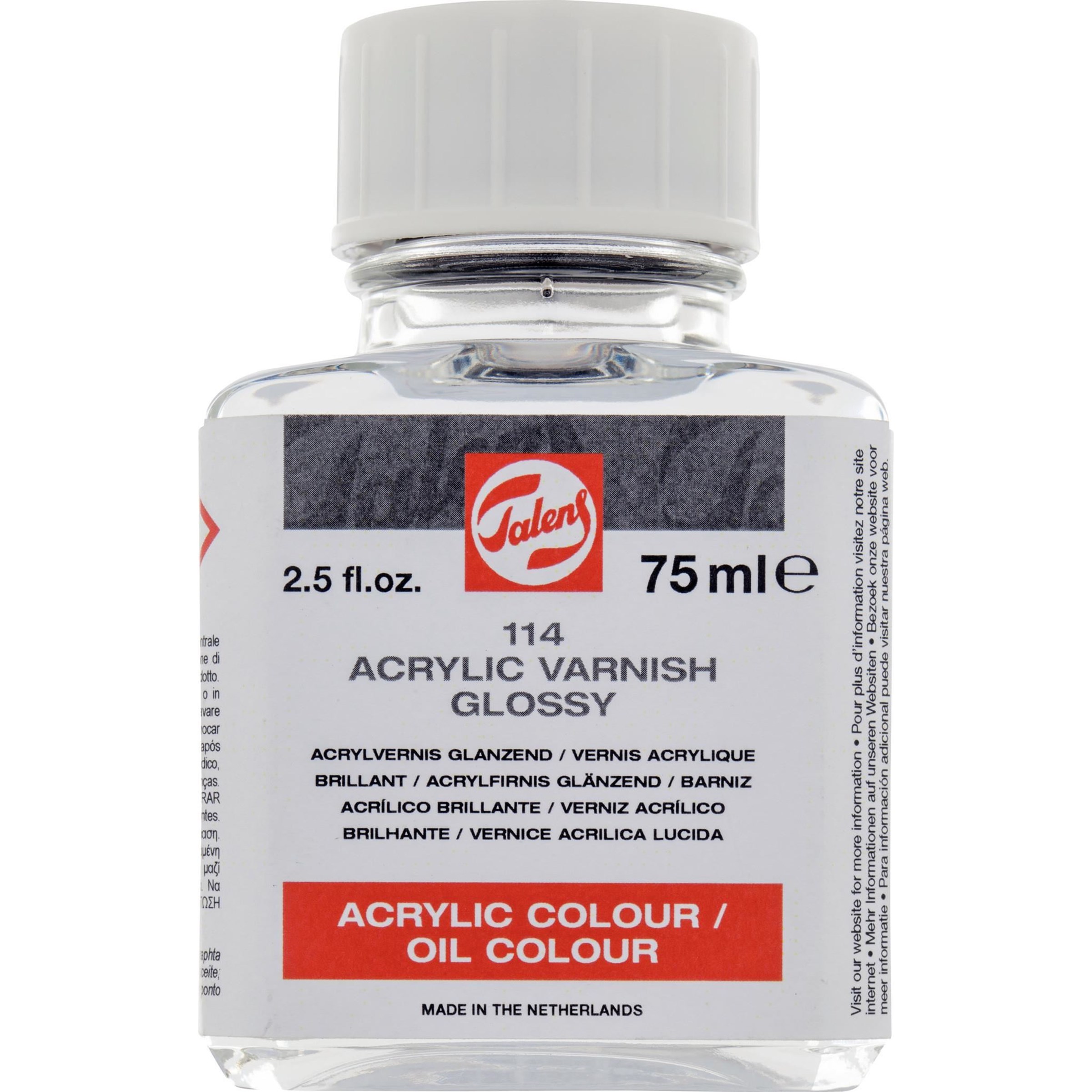 לכה מבריקה לצבעי שמן ואקרליק (75 מ"ל) ACRYLIC VARNISH GLOSSY 114