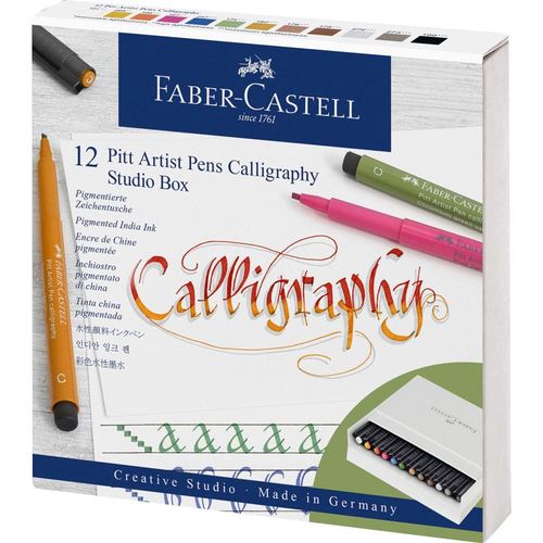 סט 12 טושים קליגרפיים צבעוניים Pitt Artist Pens Calligraphy