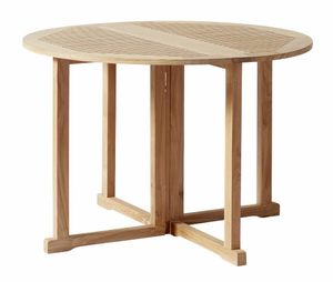  שולחן פרפר עגול עץ טיק 110 ס"מ butterfly table