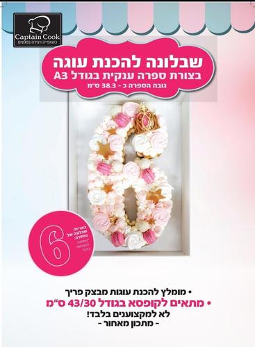 שבלונה מפלסטיק בגודל A3 ספרה 6