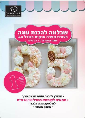 שבלונה מפלסטיק ספרה 1 גודל A4