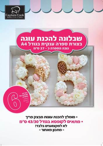 שבלונה מפלסטיק בגודל A4 ספרה 6
