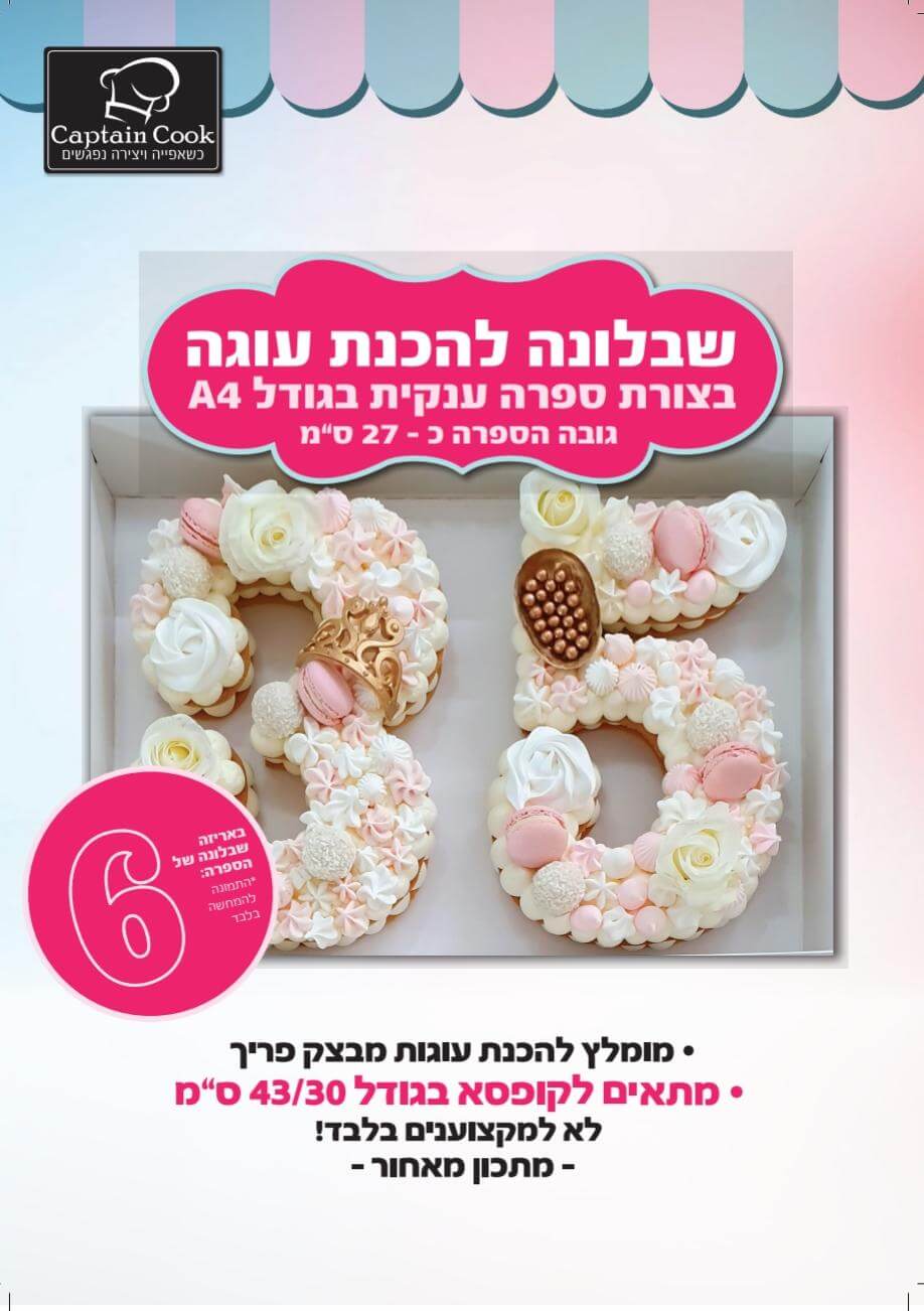שבלונה מפלסטיק בגודל A4 ספרה 6