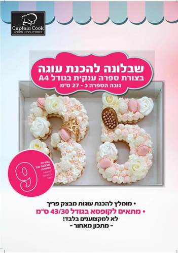 שבלונה מפלסטיק בגודל A4 ספרה 9