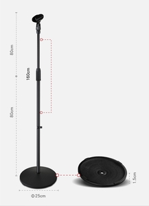 סטנד למיקרופון עם בסיס מתכת עגול גובה Moratti MIS08 80-160cm