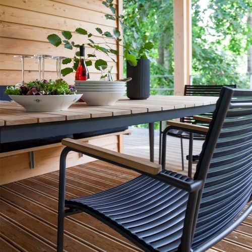 כיסא רצועות טיק שחור נמוך MOOD chair