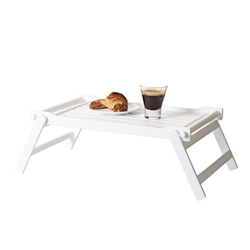 מגש מיטה לבן מט עם רגליים מתקפלות CLASSIC Bed tray