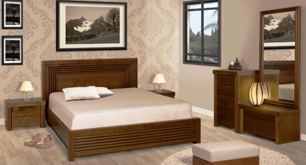 חדר שינה קומפלט דגם R 37 מעץ מלא מבית SLEEPNET