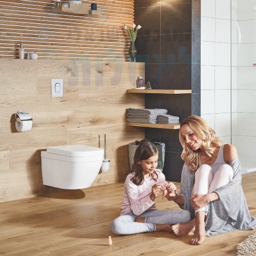 אסלה 39538000 | 39330001 GROHE | אסלה תלויה רימלס כולל מושב טריקה שקטה מקורי | גוון: לבן | EURO CERAMIC | אירו גרואה.