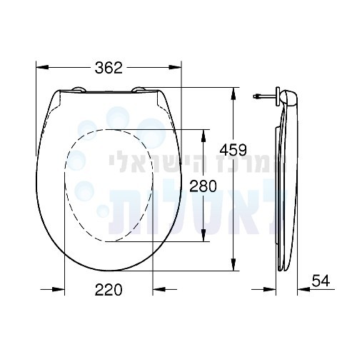 מושב אסלה GROHE 39493000 | מושב אסלה הידראולי (סגירה/טריקה שקטה) | לבן | BAU באו גרואה.