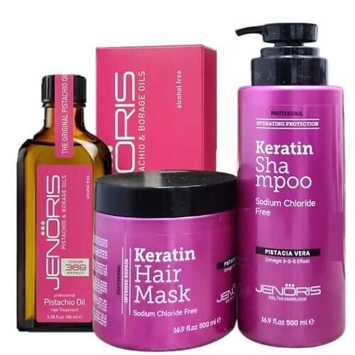 סט קרטין ג'נוריס לאחר החלקה Jenoris keratin set 
