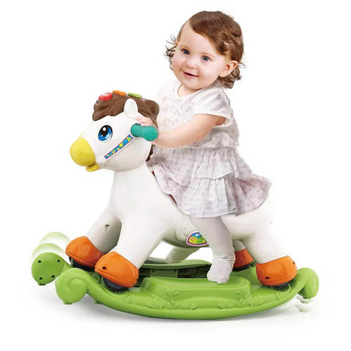 סוס רכיבה ונדנדה 2 ב- 1 Rocking & Riding Pony עם אורות וצלילים