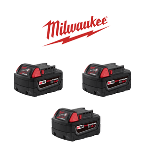 3× סוללות Milwaukee REDLITHIUM 18V 5.0Ah