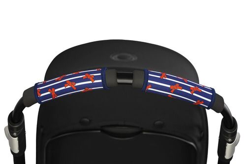 ריפודית Citygrips לעגלת תינוק (ידית שלמה) - כחול/פפיונים אדומים
