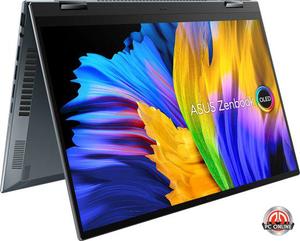 מחשב נייד ASUS ZENBOOK FLIP 14 OLED I7-1165G7/1TB/16GB/14"-TOUCH/FD/GREY/1.40KG/1Y UP5401EA-KN017