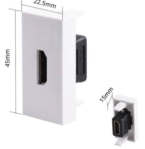 קופסה פנימית לקיר חיבור HDMI 2.0 נקבה