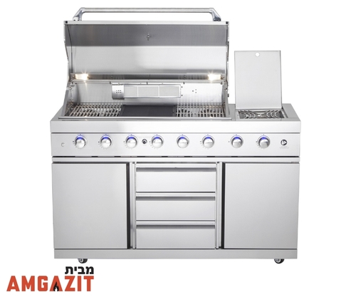 מטבח גינה קומפלט 6 מבערים + יחידת מקרר וכיור ALL GRILL air system 38089