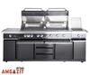מטבח גינה 6 מבערים + כירה צד כפולה ALL GRILL air system נירוסטה שחורה - מפואר 38033