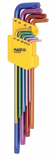 סט 9 מפתחות TORX צבעוני במחזיק מבית KASCO