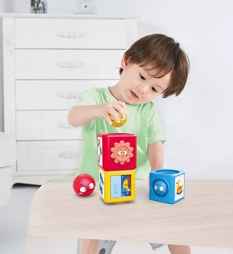 מגדל קוביות צבעים ותחושות Stack 'N Sort Tower