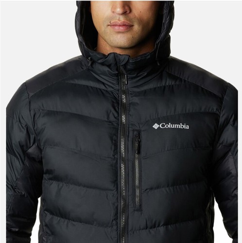 מעיל פוך לגברים Labyrinth Loop Hooded Black