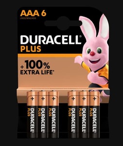 סוללות דורסל AAA שישייה DURACELL Plus