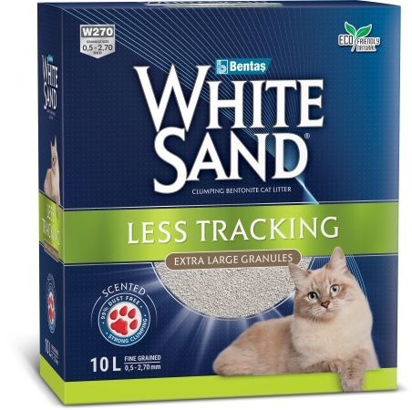 חול וויט סנד 10 ליטר בקרטון   WHITE SAND LESS TRACKING