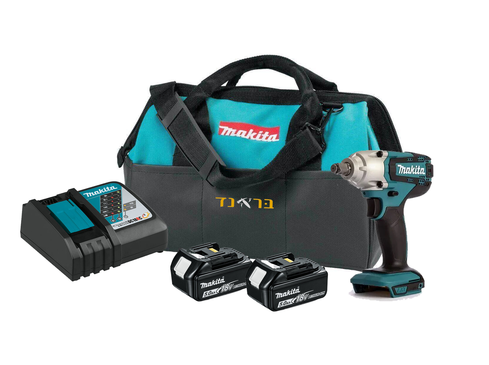 מפתח אימפקט "1/2 18V + שתי סוללות 5.0AH