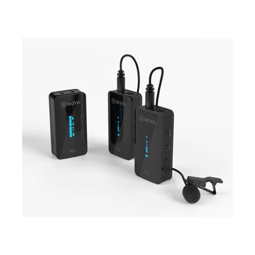 זוג מיקרופונים דש אלחוטיים נטענים מקצועיים עם תצוגה ו-POWER BANK. למצלמות, מחשבים וסמארטפונים - בחיבור 3.5 מ