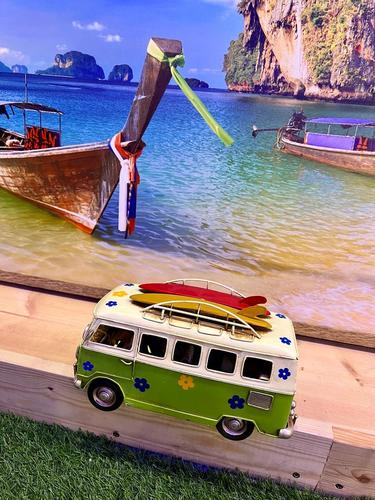 ואן טיולים רטרו גלשנים ירוק