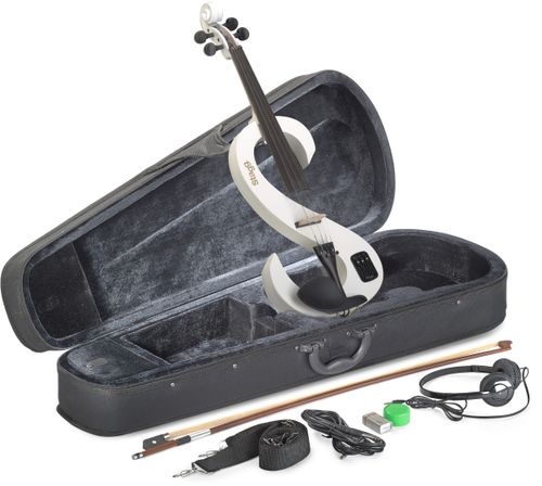 כינור חשמלי לבן Stagg EVN 4/4 WH