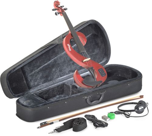 כינור חשמלי אדום Stagg EVN 4/4 MRD