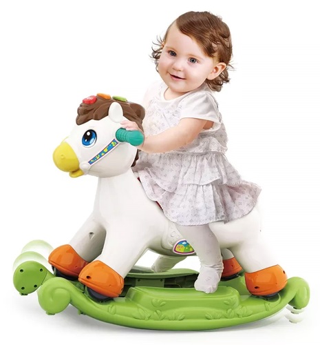 סוס רכיבה ונדנדה 2 ב- 1 Rocking & Riding Pony עם אורות וצלילים