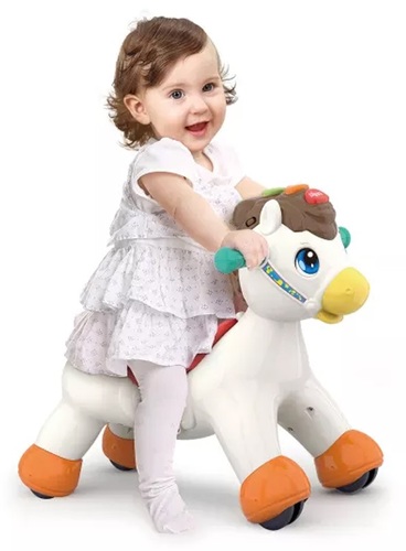 סוס רכיבה ונדנדה 2 ב- 1 Rocking & Riding Pony עם אורות וצלילים
