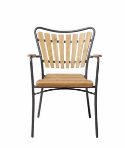  כיסא עץ טיק מסגרת אלומיניום כהה Ellen chair