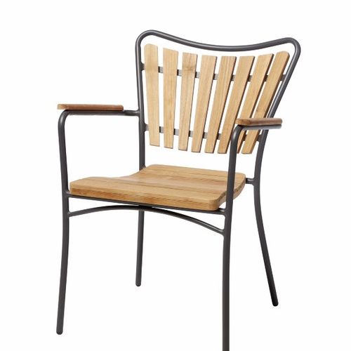  כיסא עץ טיק מסגרת אלומיניום כהה Ellen chair