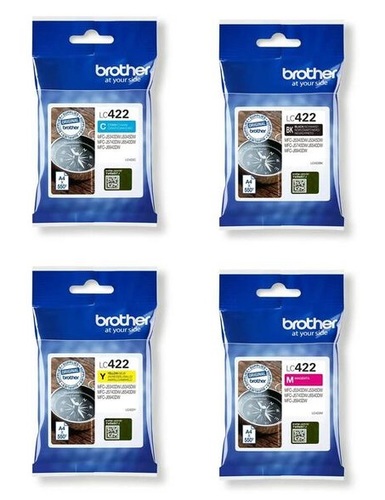 סט 4 ראשי דיו מקורים Brother LC422
