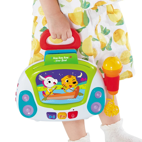 תיבת נגינה קריוקי ‏‏‏‏עם מיקרופון ואפשרות הקלטה