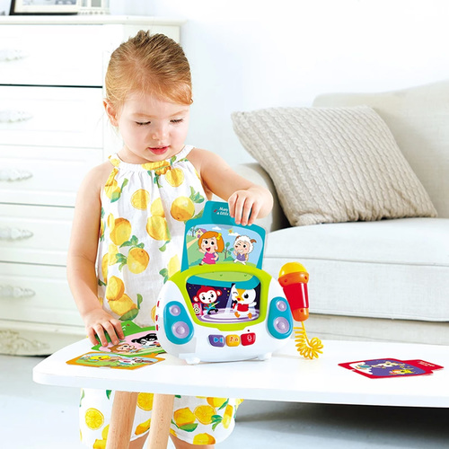 תיבת נגינה קריוקי ‏‏‏‏עם מיקרופון ואפשרות הקלטה