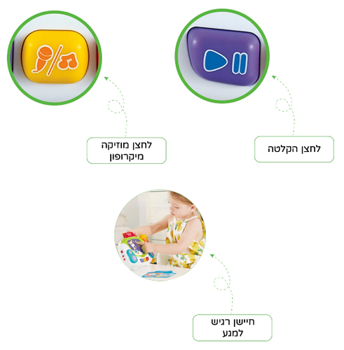 תיבת נגינה קריוקי ‏‏‏‏עם מיקרופון ואפשרות הקלטה