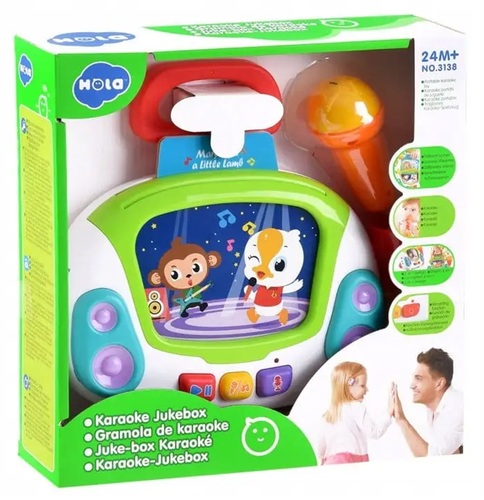 תיבת נגינה קריוקי ‏‏‏‏עם מיקרופון ואפשרות הקלטה