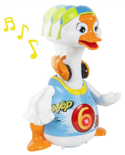 אווז מנגן ורוקד מוזיקת היפ הופ - כחול