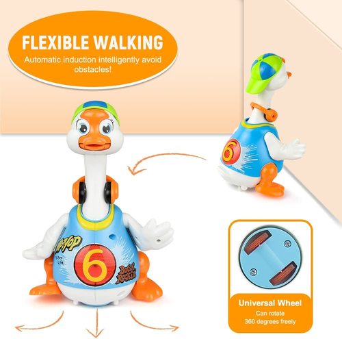 אווז מנגן ורוקד מוזיקת היפ הופ - כחול