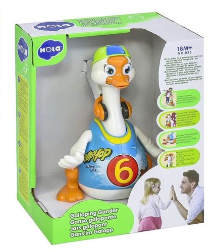 אווז מנגן ורוקד מוזיקת היפ הופ - אדום