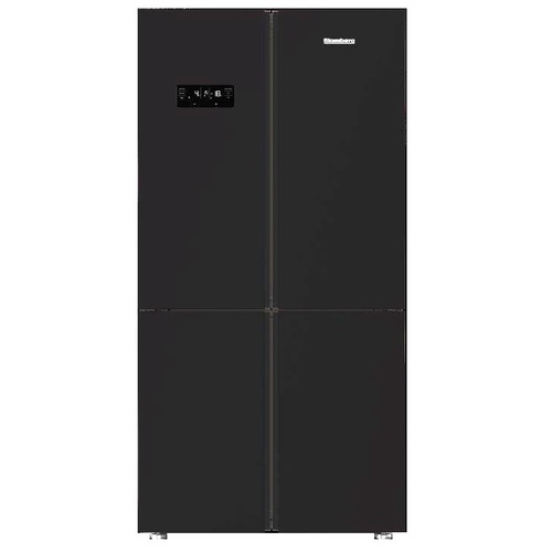 מקרר 4 דלתות BLOMBERG  535L זכוכית שחורה דגם KQD1621GB