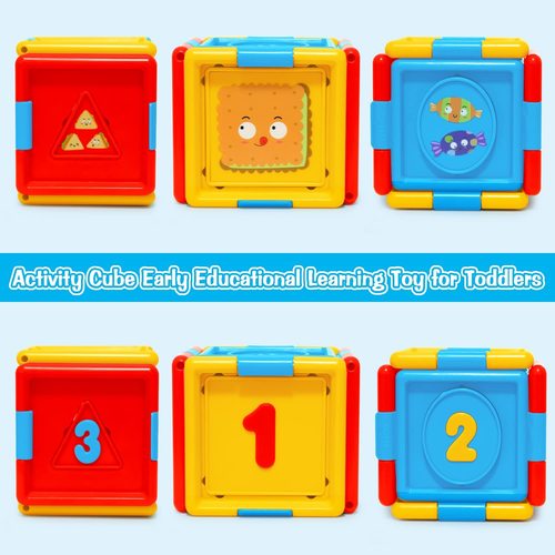 קובייה לוגית חכמה ללימוד מספרים, צבעים, מאכלים וצורות